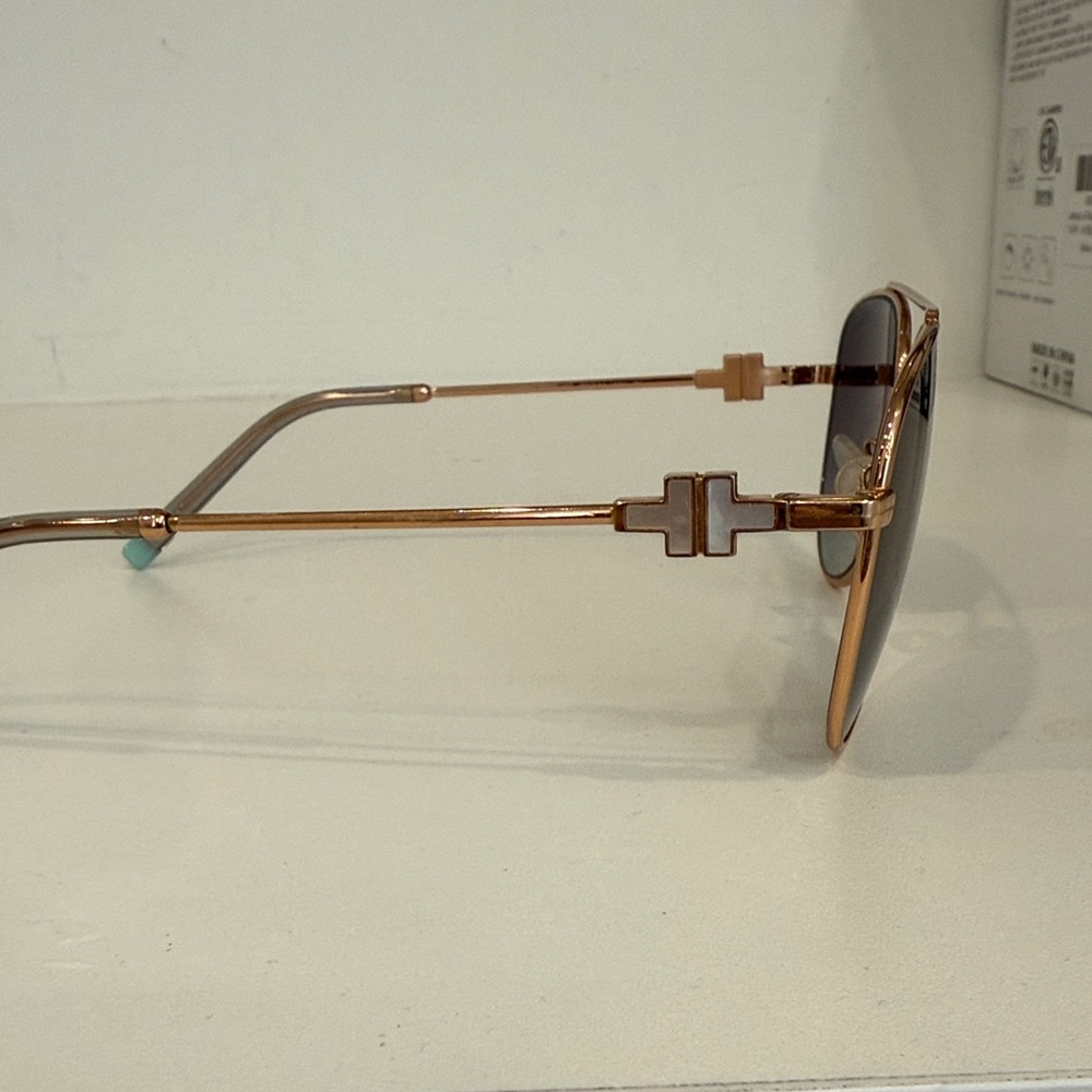 Tiffany Rose Gold Aviator Sunglasses - Picture 2 of 3